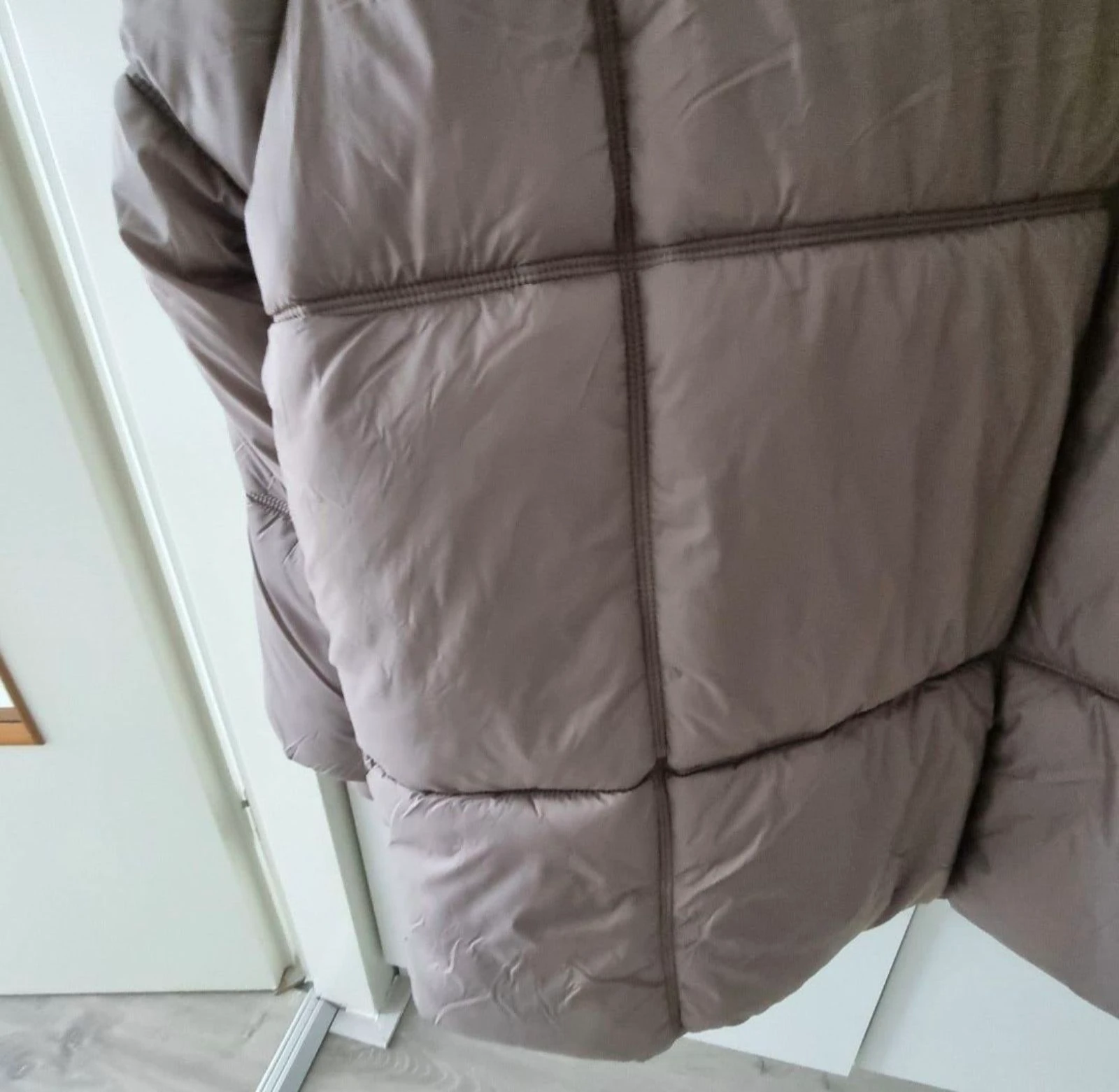 Primark puffer jacket hood taupe purple L - New! – photo 10